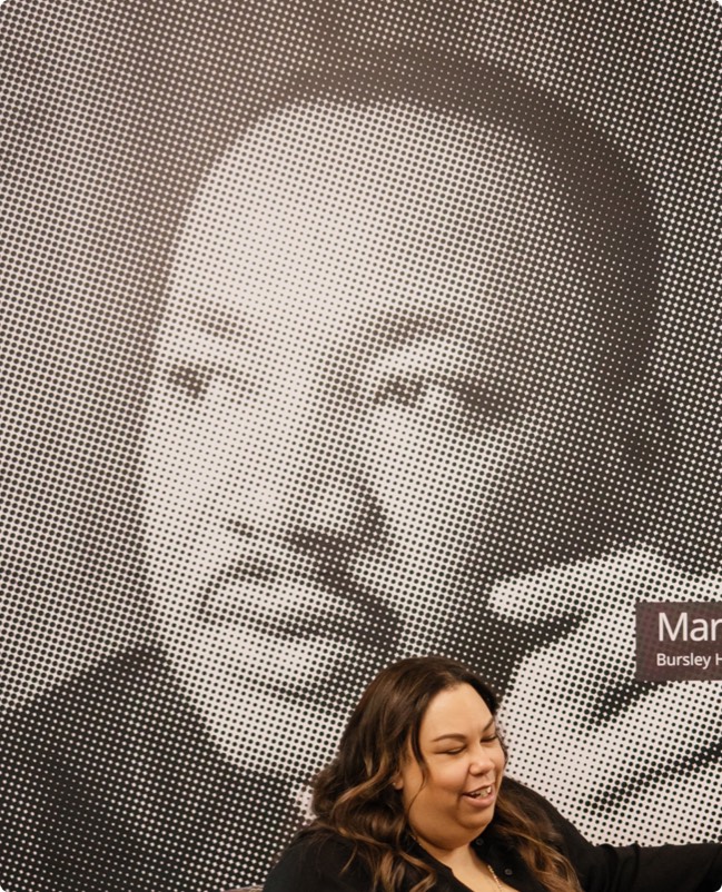 Halftone mural of Martin Luther King Jr.
