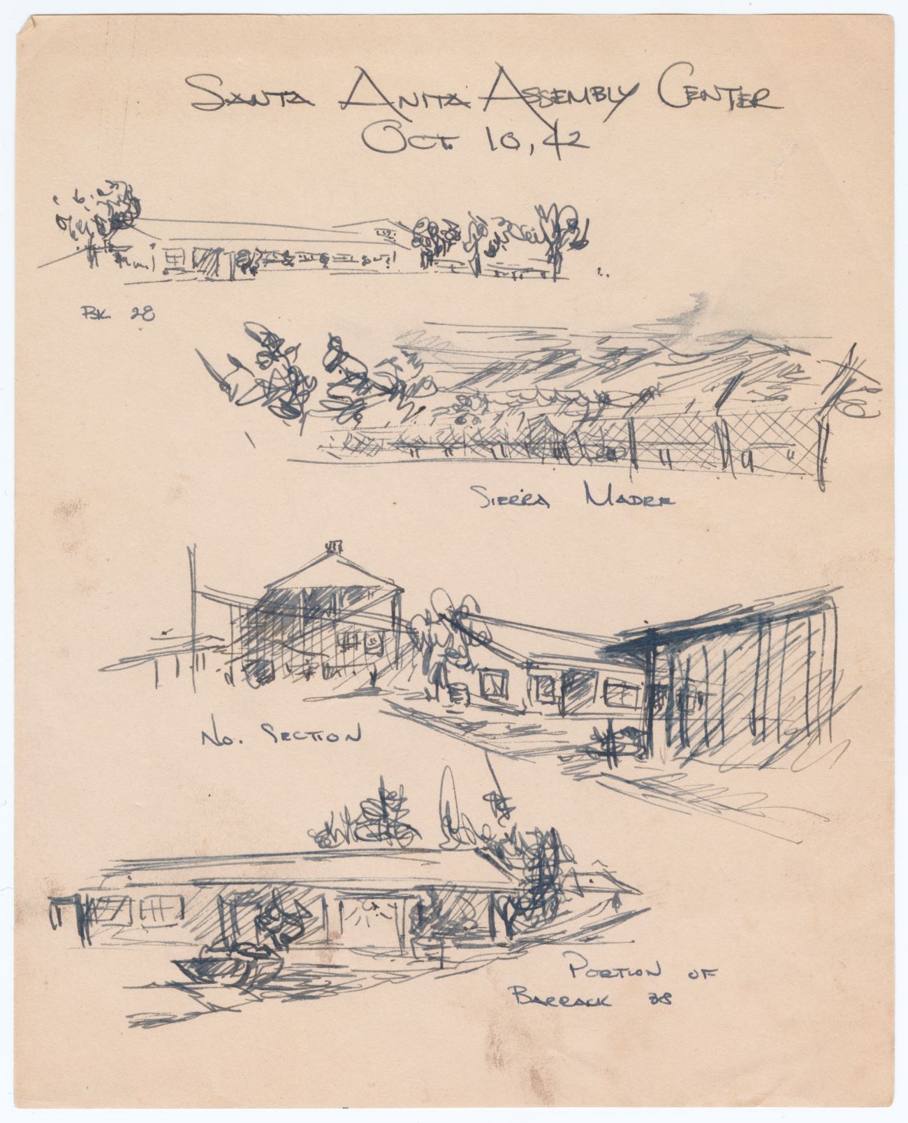 Sketch of the internment camps